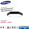 HexaLine Pro Altıgen Linear LED Armatür – Özel Üretim Samsung LED + Philips/Helvar Driver