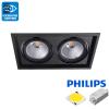 MIRA 30W 2'li Kare Sıva Altı LED Spot Armatür Siyah | Philips LED & Driver